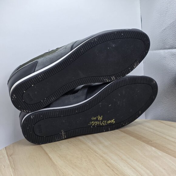 Hugo Boss Maze Low Sneakers US 8 Black Leather Fabric Casual Shoes UK 7 EU 41 - Picture 9 of 10